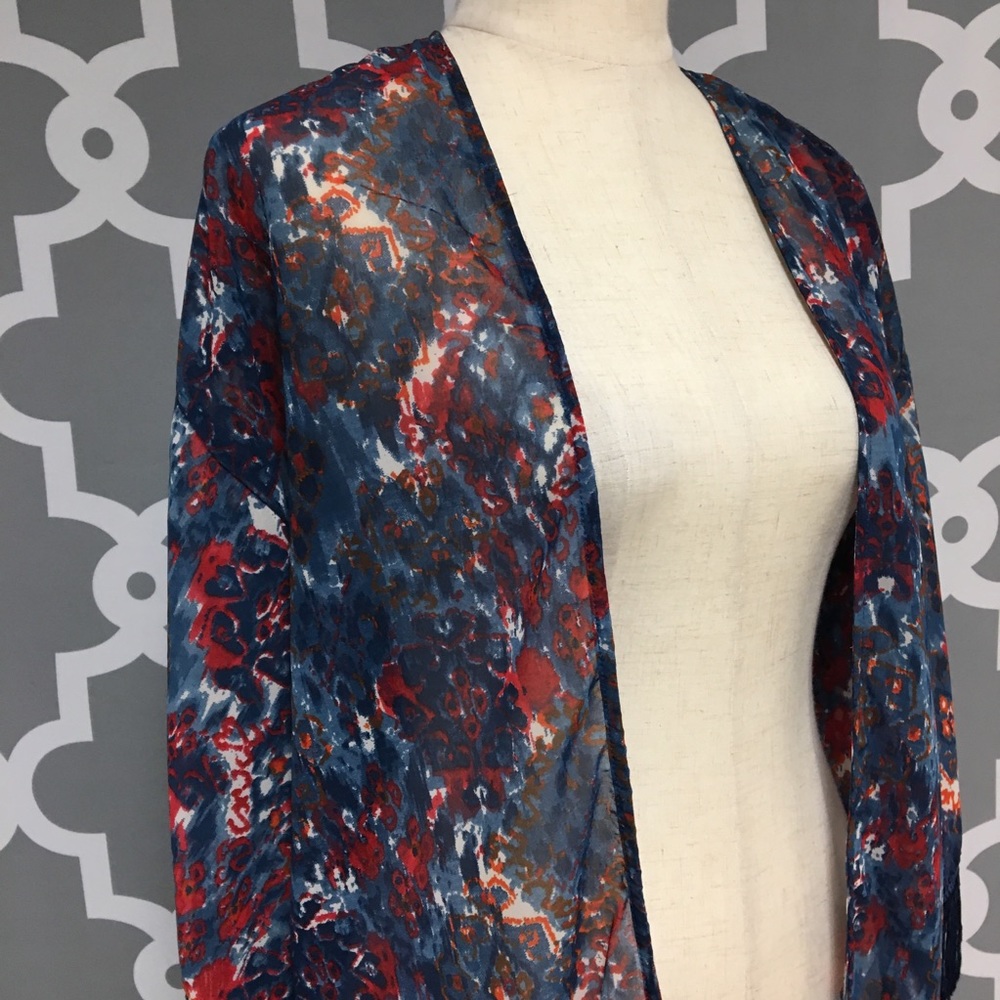 ❌SOLD❌ Angie Fringe Chiffon Duster Kimono : 10:L - Picture 2 of 5